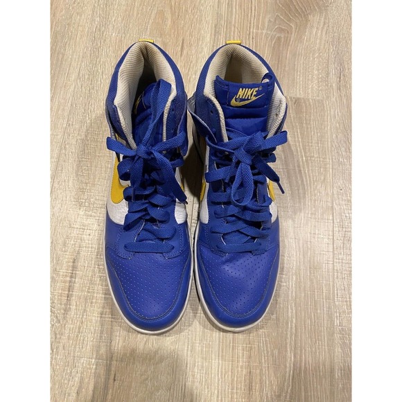 Nike Dunk High 2007 Mens Basketball Sneakers Shoes 317982471 Yellow Blue Size 12 main image 6